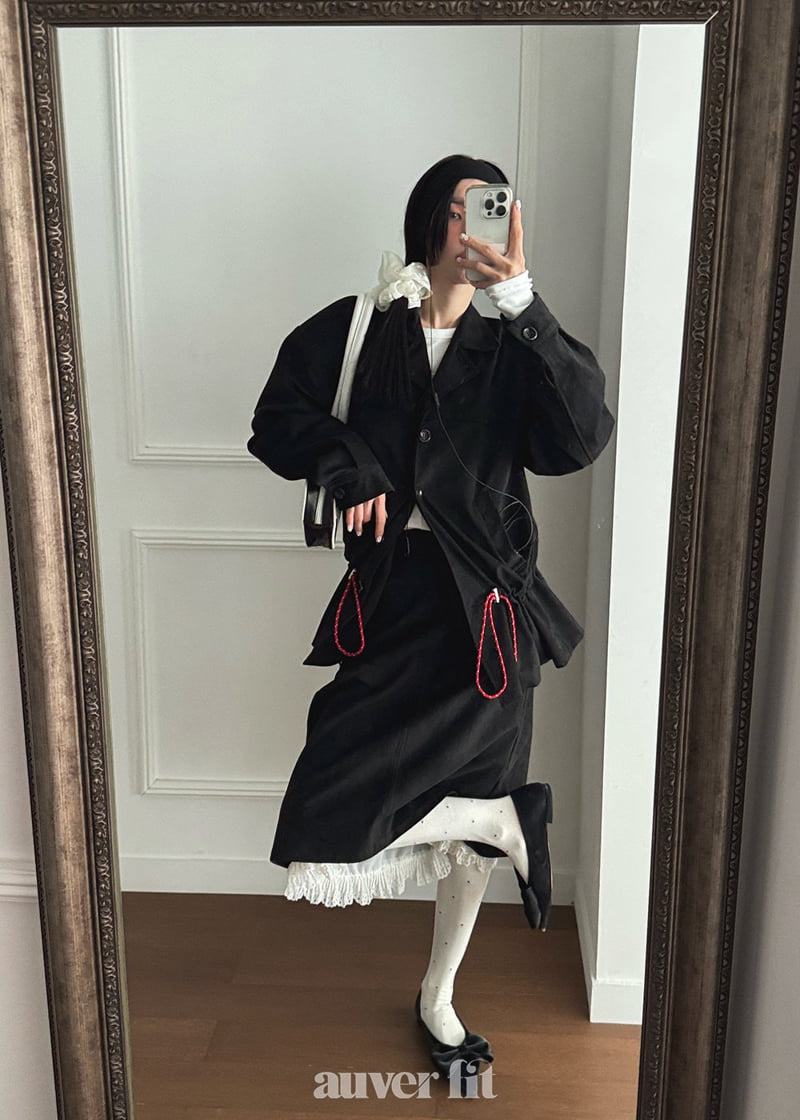 Auver_Fit - Korean Women Fashion - #pursuepretty - Suede Frill Set - 8