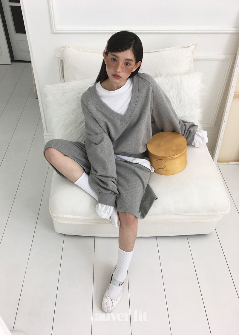Auver_Fit - Korean Women Fashion - #pursuepretty - V-neck Sweatshirts