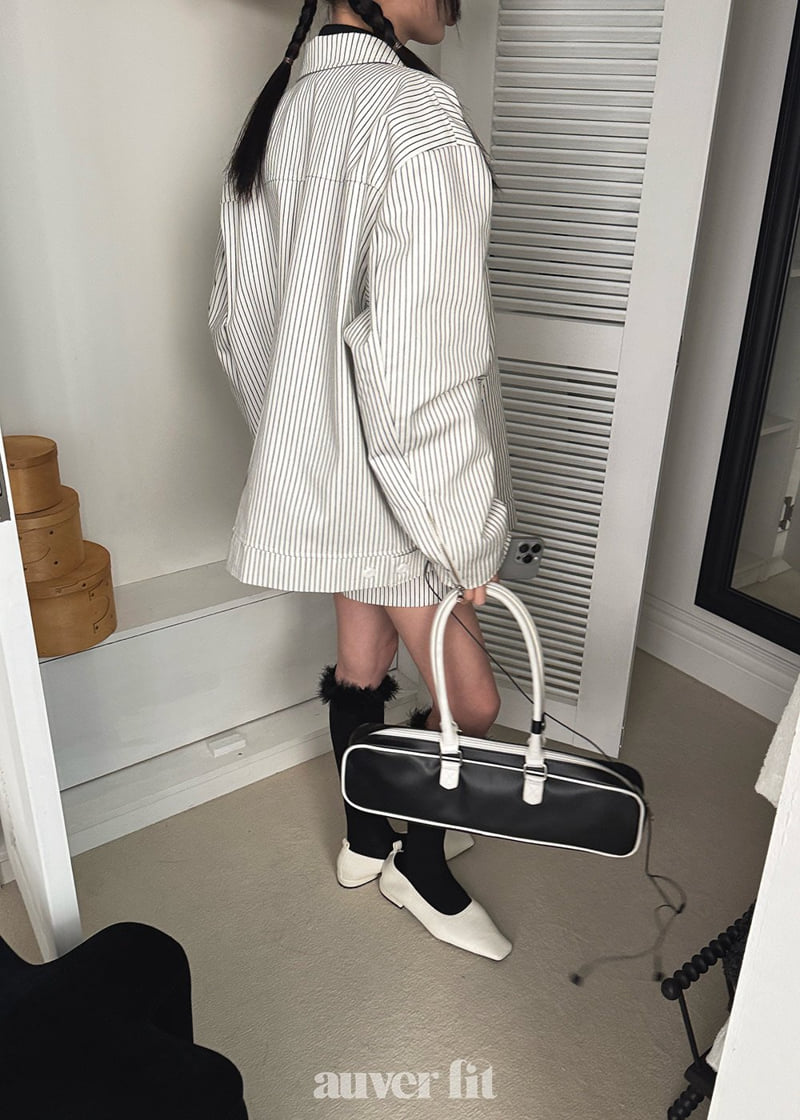 Auver_Fit - Korean Women Fashion - #restrostyle - Stripe Twill Set - 12