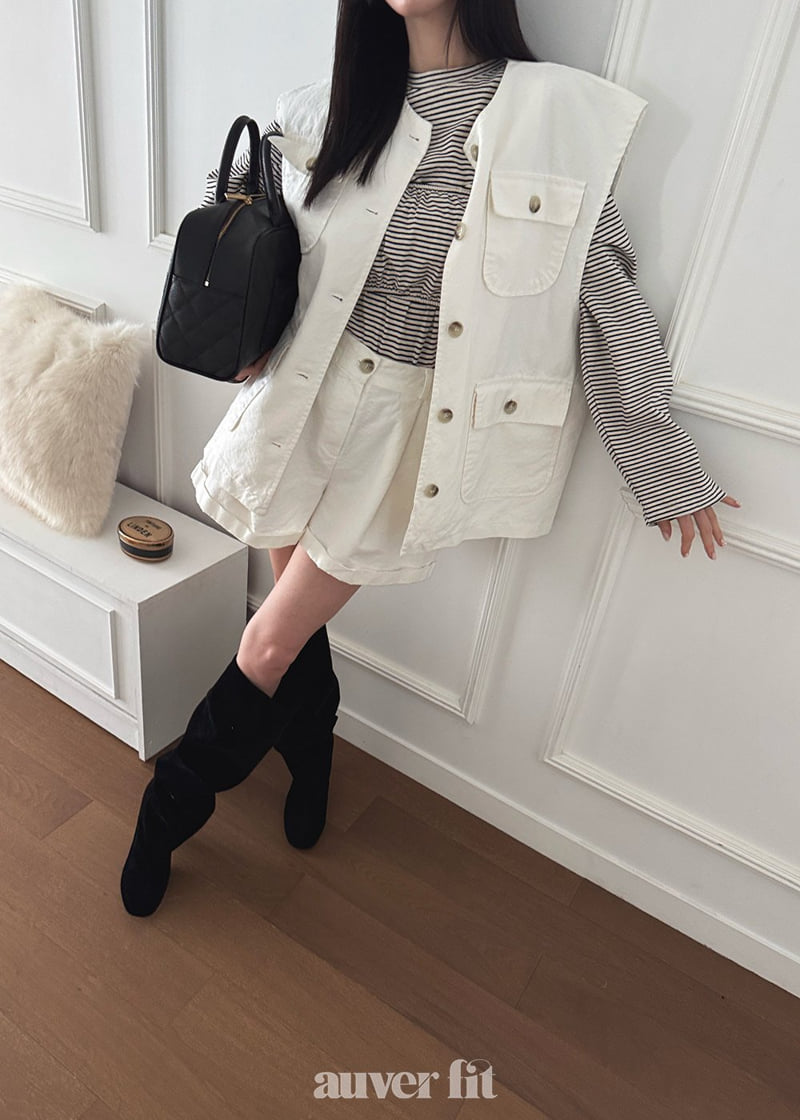 Auver_Fit - Korean Women Fashion - #restrostyle - Big Big Pocket Vest - 3