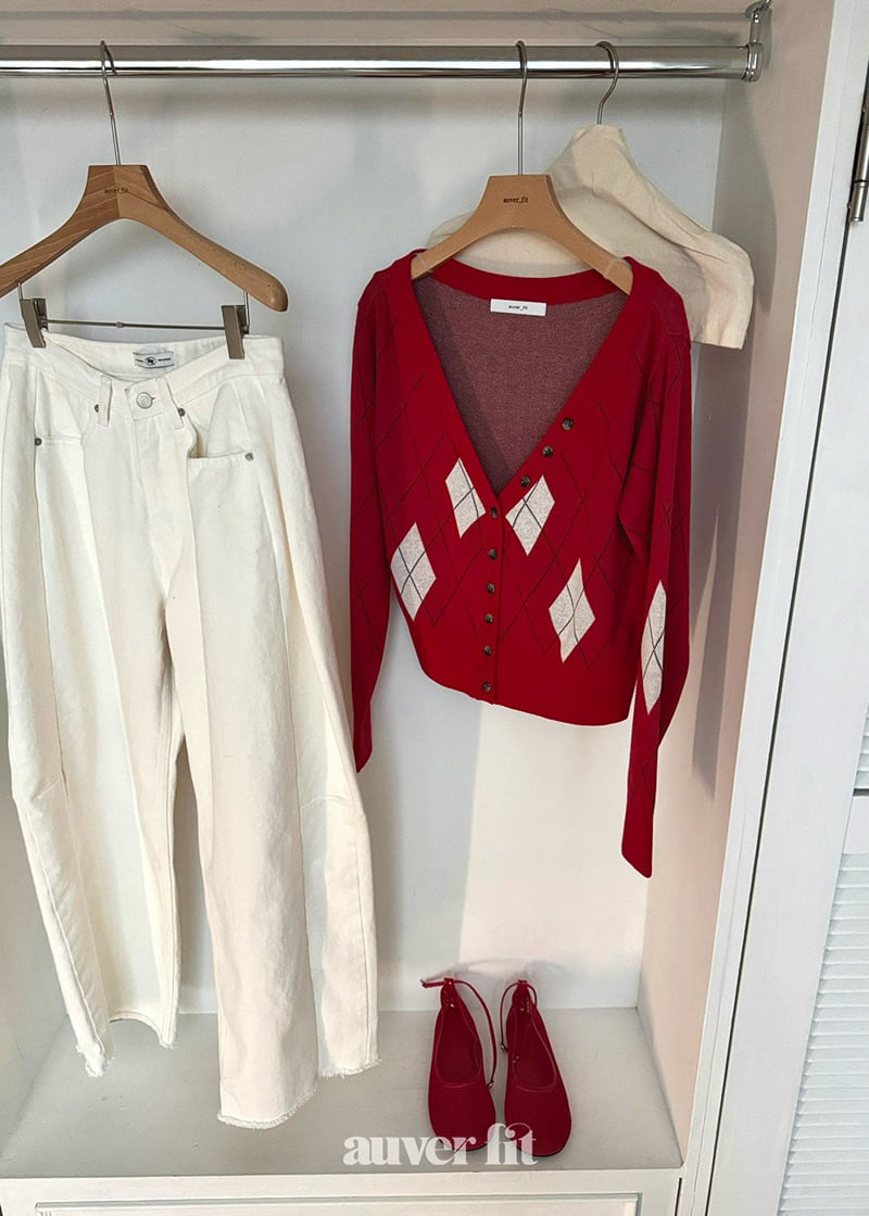 Auver_Fit - Korean Women Fashion - #restrostyle - Argyle Off Knit - 6