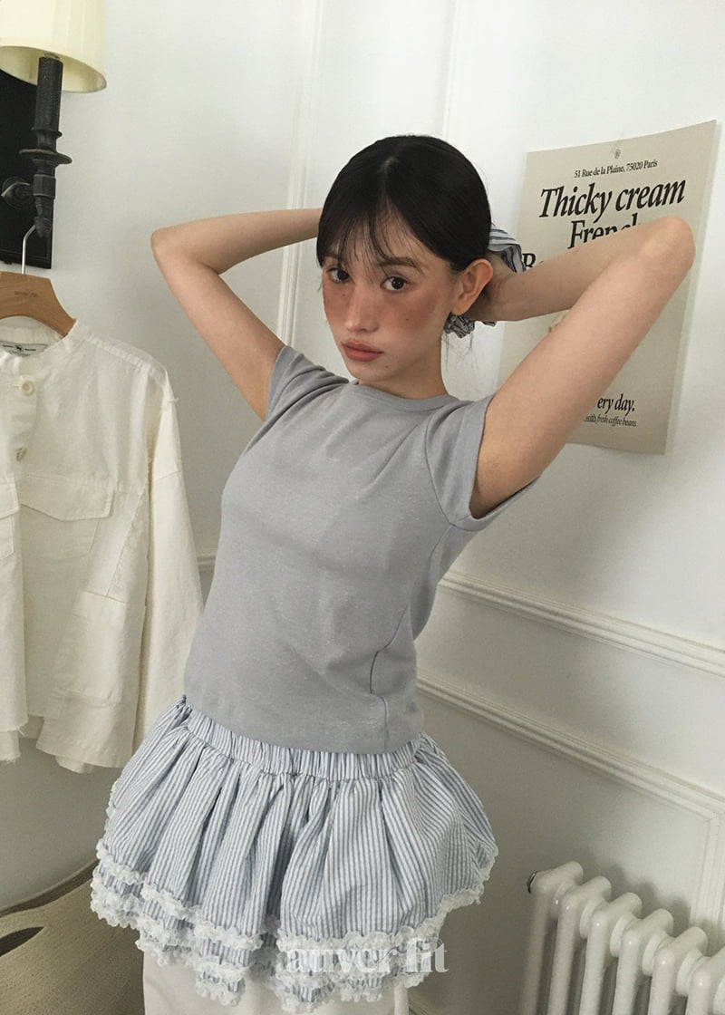 Auver_Fit - Korean Women Fashion - #restrostyle - Half Mini Short Sleeved Tee - 5