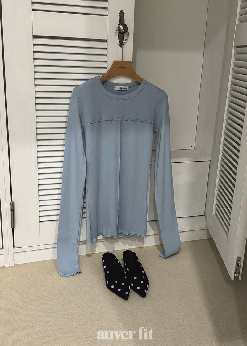 Auver_Fit - Korean Women Fashion - #romanticstyle - Wave Slim Tee - 9