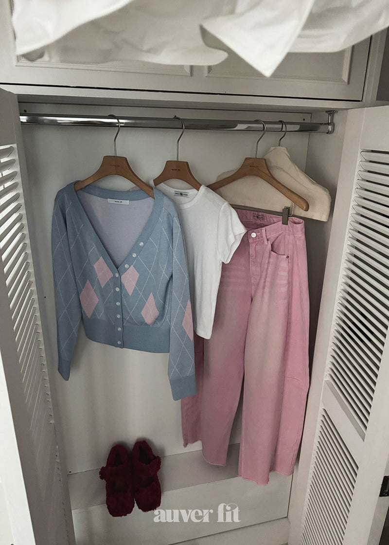 Auver_Fit - Korean Women Fashion - #romanticstyle - Argyle Off Knit - 7