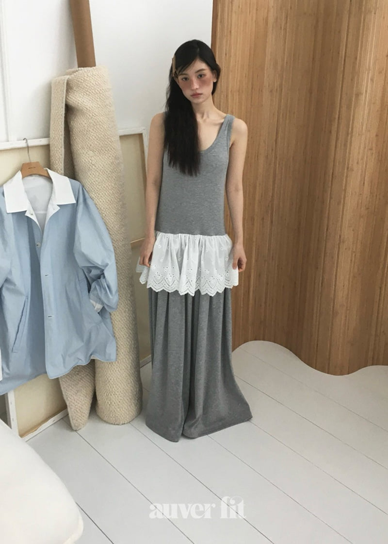 Auver_Fit - Korean Women Fashion - #restrostyle - Layered Sleeveless Long One-piece - 4