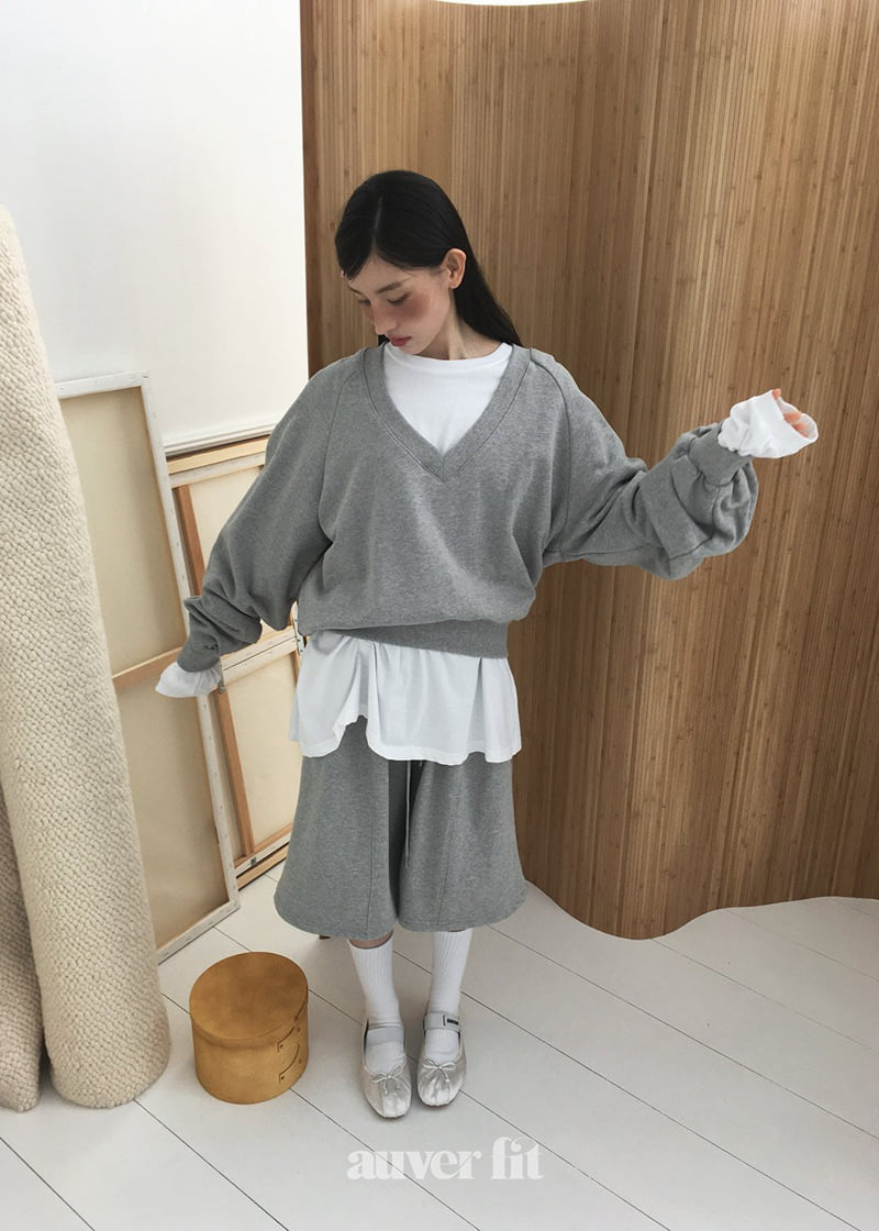 Auver_Fit - Korean Women Fashion - #romanticstyle - V-neck Sweatshirts - 3
