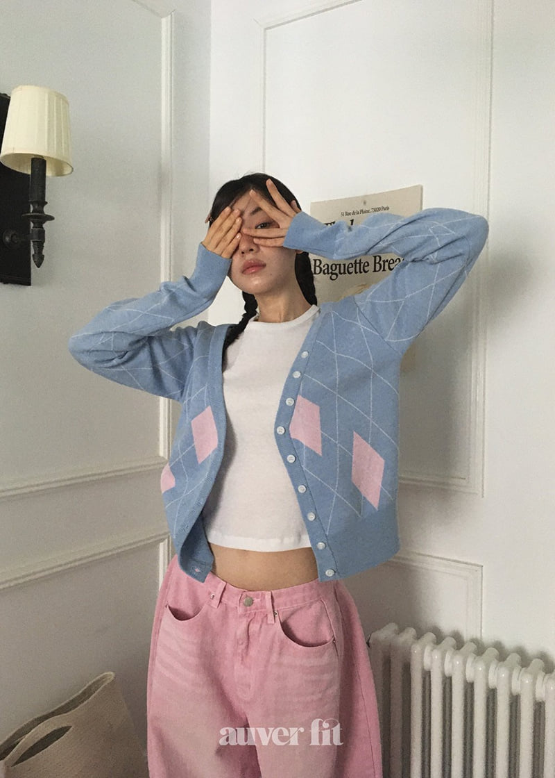 Auver_Fit - Korean Women Fashion - #shopsmall - Argyle Off Knit - 8