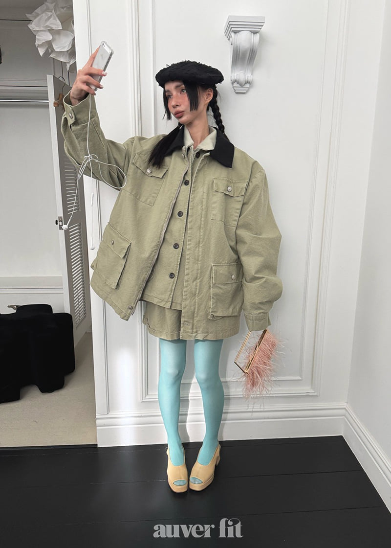 Auver_Fit - Korean Women Fashion - #thatsdarling - Pigment Pocket Jumper - 8