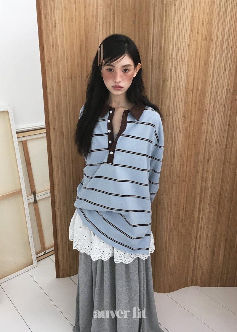 Auver_Fit - Korean Women Fashion - #thelittlethings - Multi Stripe Collar Tee - 8