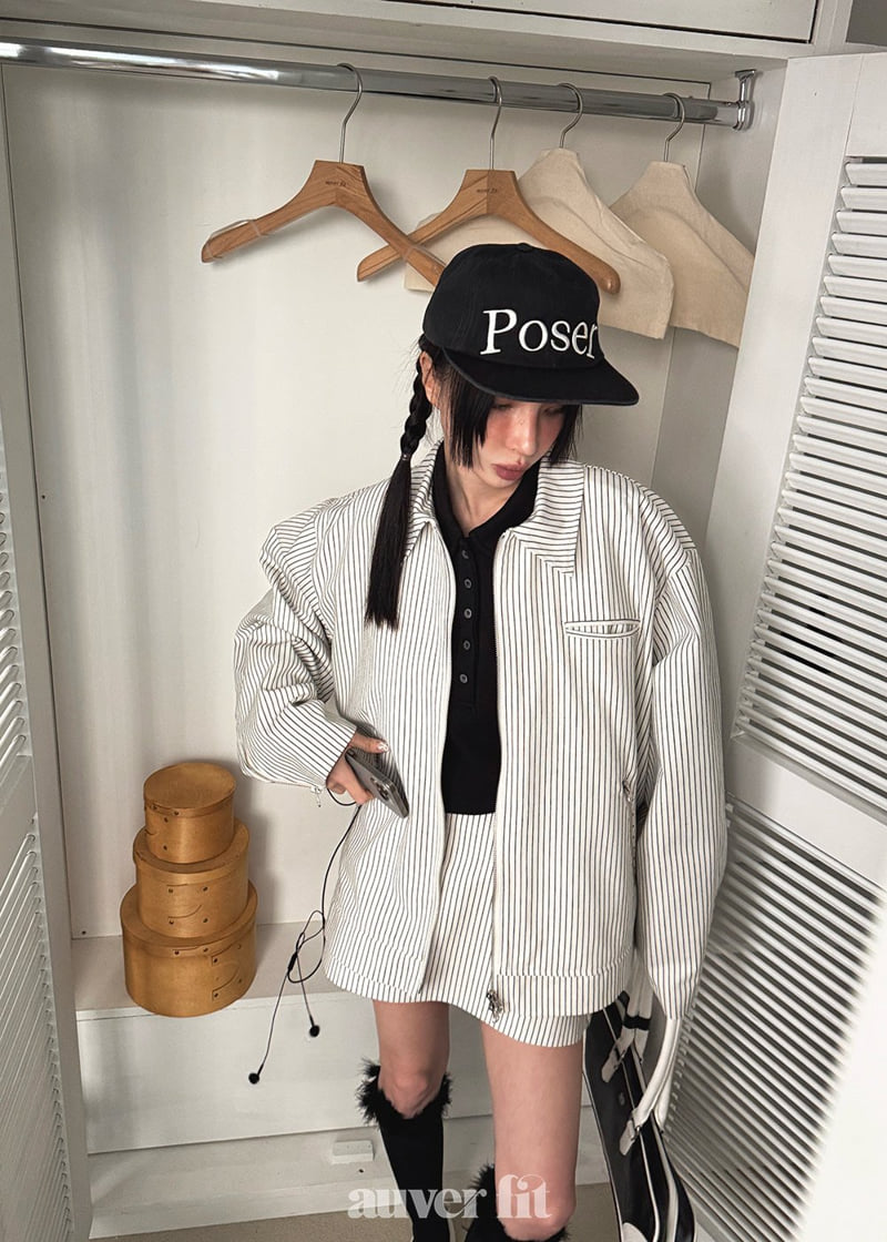 Auver_Fit - Korean Women Fashion - #vintageinspired - Stripe Twill Set - 9