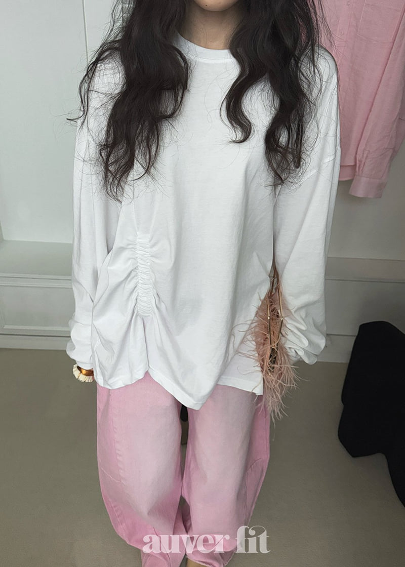 Auver_Fit - Korean Women Fashion - #momslook - Banding Shirring Tee - 4