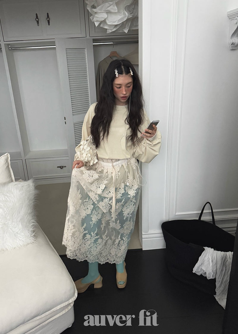 Auver_Fit - Korean Women Fashion - #womensfashion - Layered Lace Long Skirt - 11