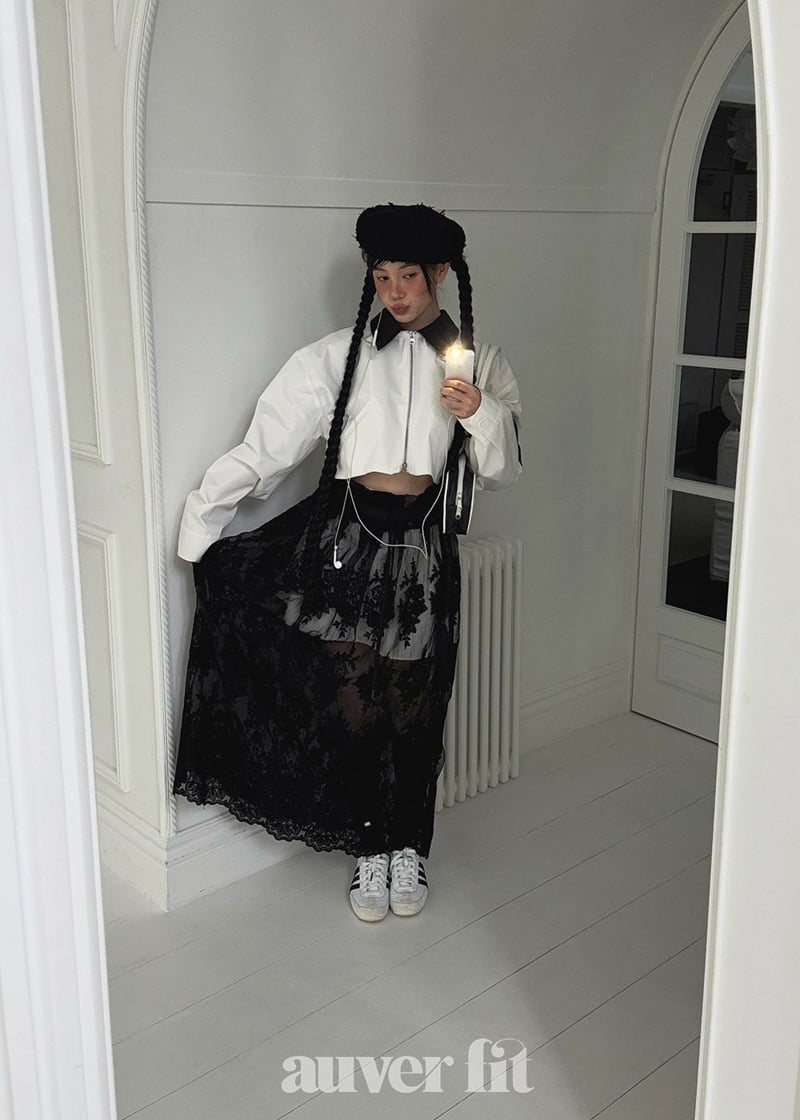 Auver_Fit - Korean Women Fashion - #womensfashion - Layered Lace Long Skirt - 7