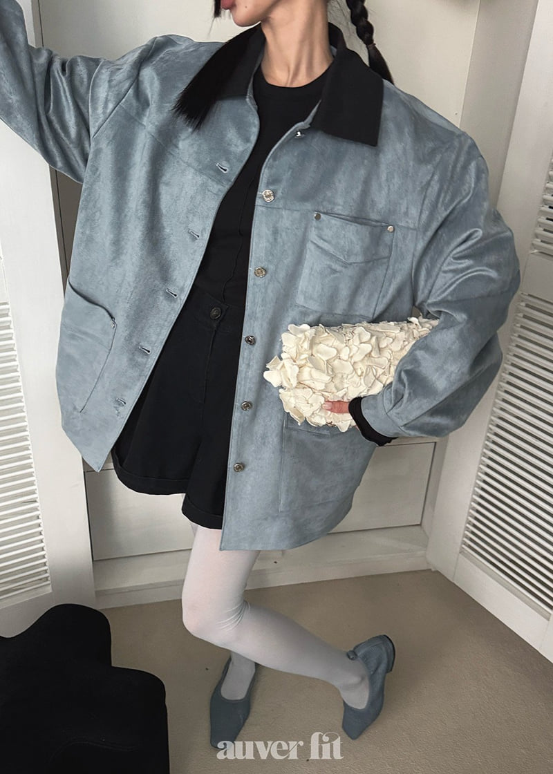 Auver_Fit - Korean Women Fashion - #womensfashion - Suede Rivet Jumper - 2