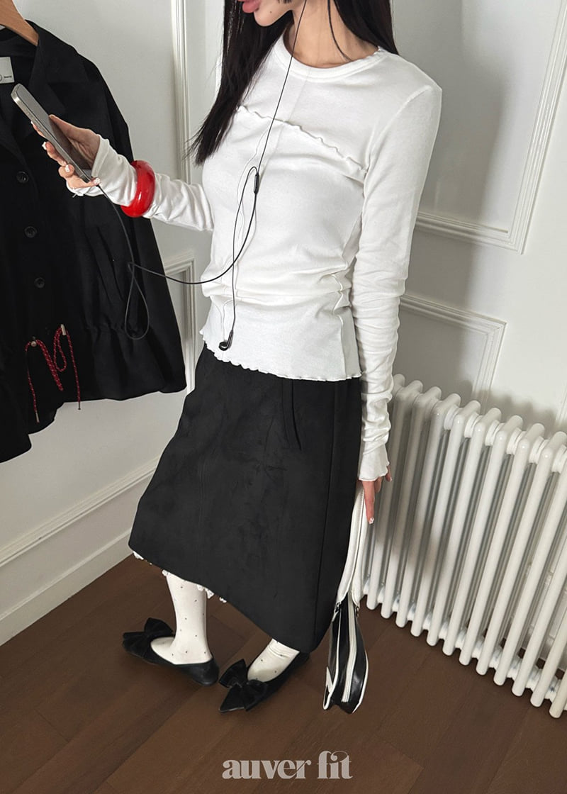 Auver_Fit - Korean Women Fashion - #momslook - Wave Slim Tee - 4