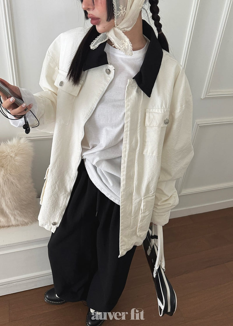 Auver_Fit - Korean Women Fashion - #womensfashion - Pigment Pocket Jumper - 11