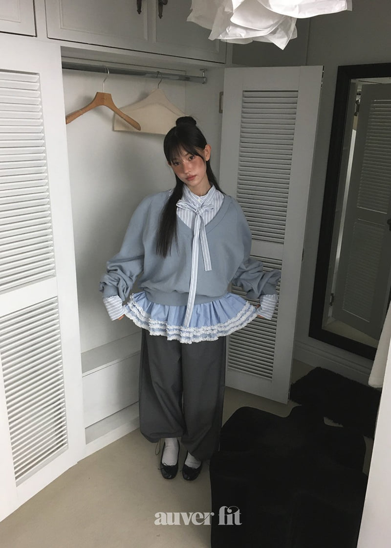 Auver_Fit - Korean Women Fashion - #womensfashion - V-neck Sweatshirts - 8