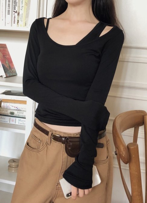 Bbibbi - Korean Women Fashion - #momslook - Chewing Long Sleeve Tee - 5