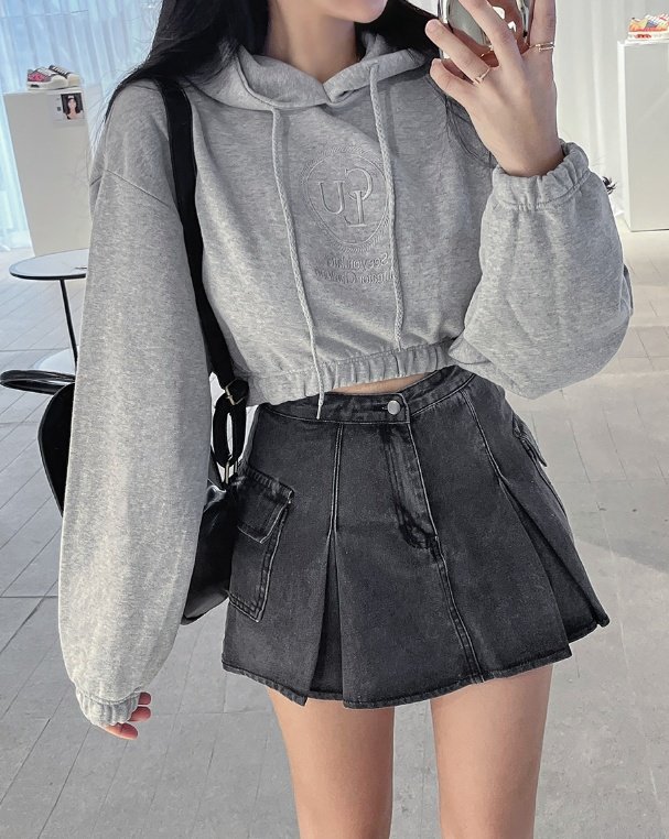 Bbibbi - Korean Women Fashion - #momslook - Later Crop Hoodie
