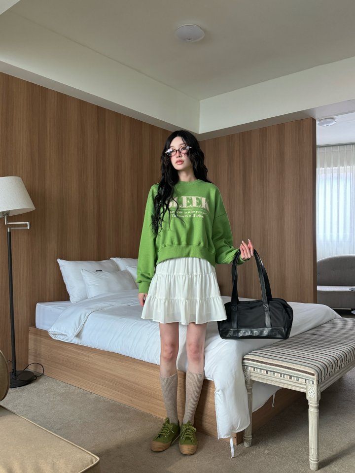Bbibbi - Korean Women Fashion - #vintageinspired - Slick Crop Sweatshirts - 5