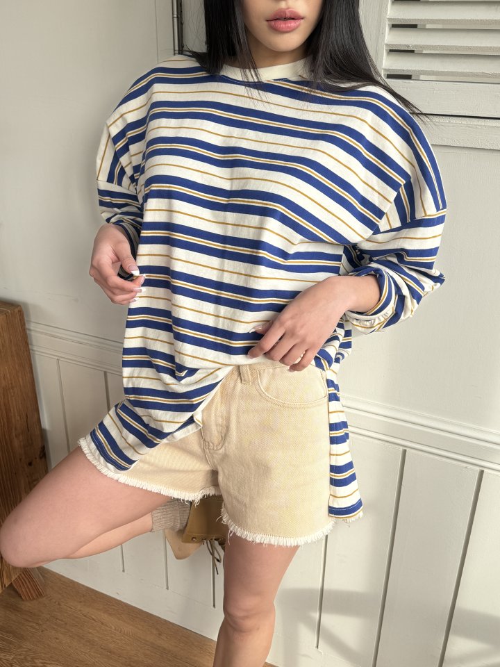 Bbibbi - Korean Women Fashion - #vintagekidsstyle - Striped Long Sleeve Tee - 7
