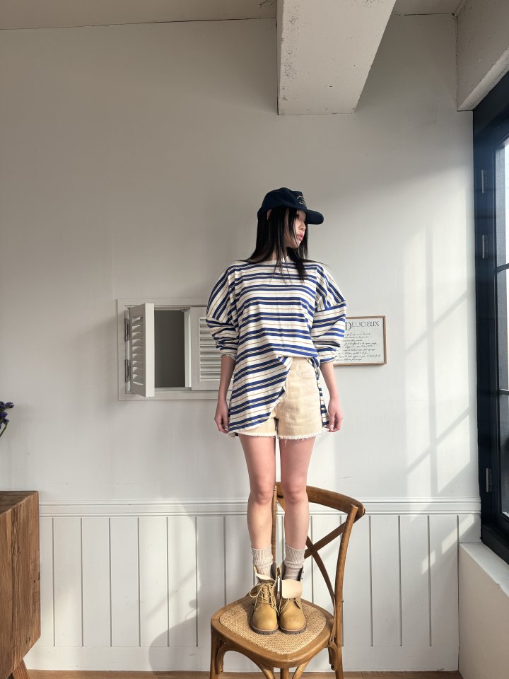 Bbibbi - Korean Women Fashion - #womensfashion - Striped Long Sleeve Tee - 5