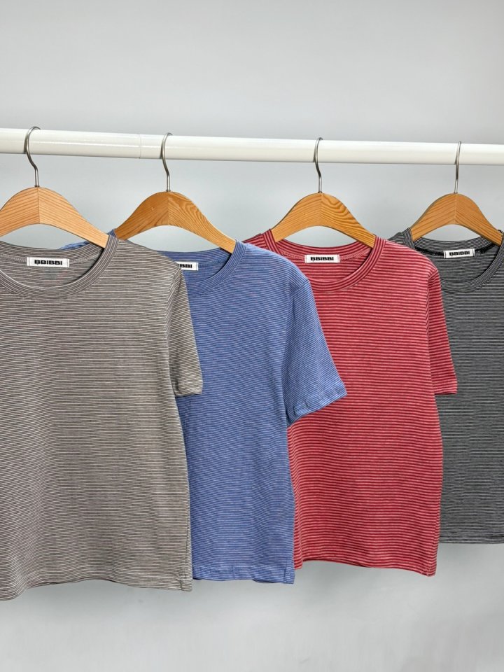 Bbibbi - Korean Women Fashion - #womensfashion - Eden Stripe Short Sleeve Tee - 3