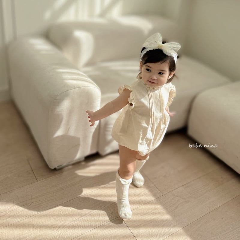 Bebe Nine - Korean Baby Fashion - #babyboutique - Essence Frill Linen Suit - 2