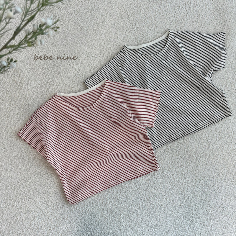 Bebe Nine - Korean Baby Fashion - #babyboutique - Stripe Boxy Tee - 12
