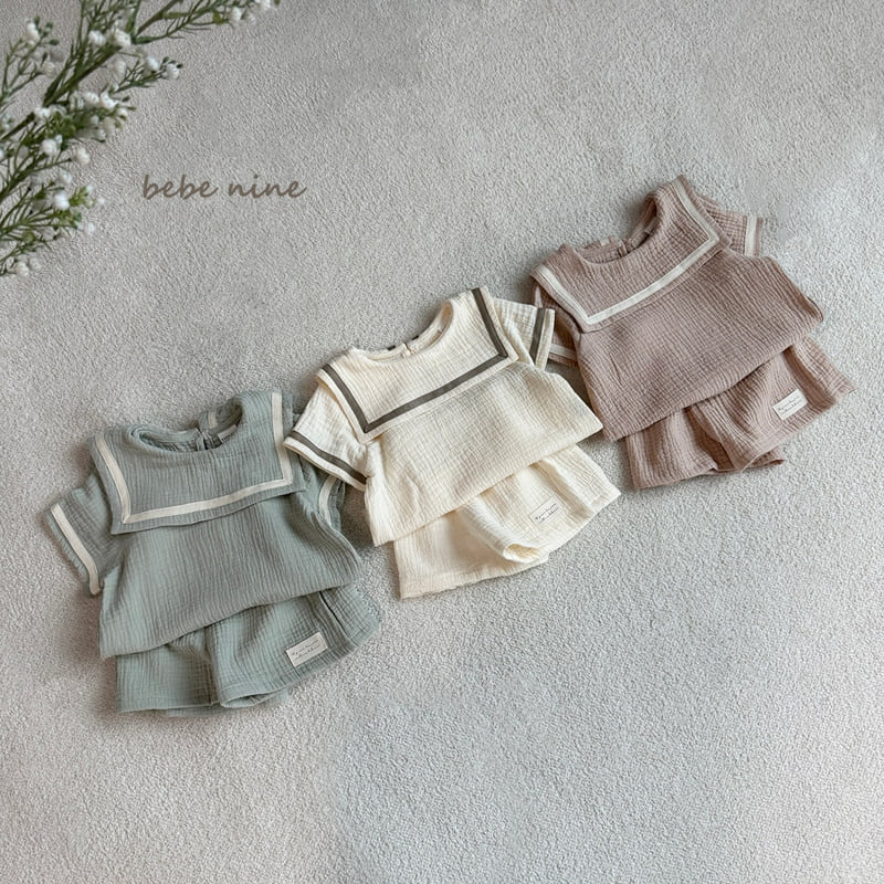 Bebe Nine - Korean Baby Fashion - #babyboutique - Square Sailor Set - 12