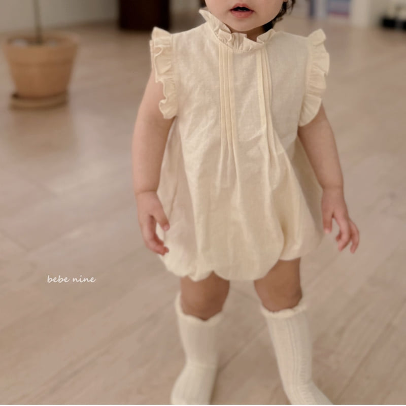 Bebe Nine - Korean Baby Fashion - #babyboutiqueclothing - Essence Frill Linen Suit - 3