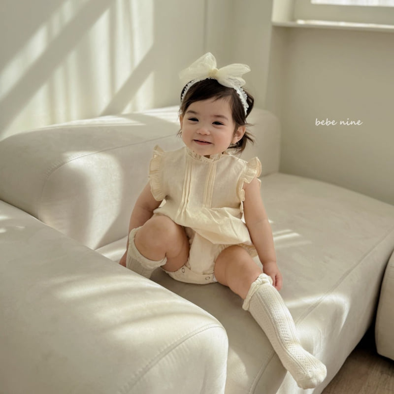 Bebe Nine - Korean Baby Fashion - #babyboutiqueclothing - Essence Frill Linen Suit - 4