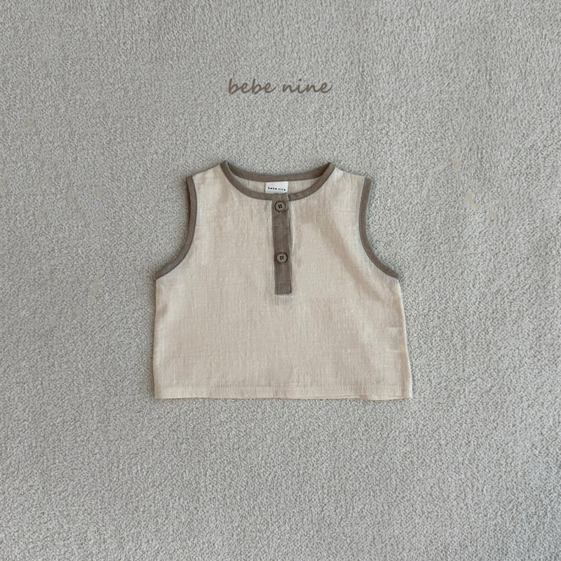 Bebe Nine - Korean Baby Fashion - #babyclothing - Button Cool Sleeveless Tee - 9