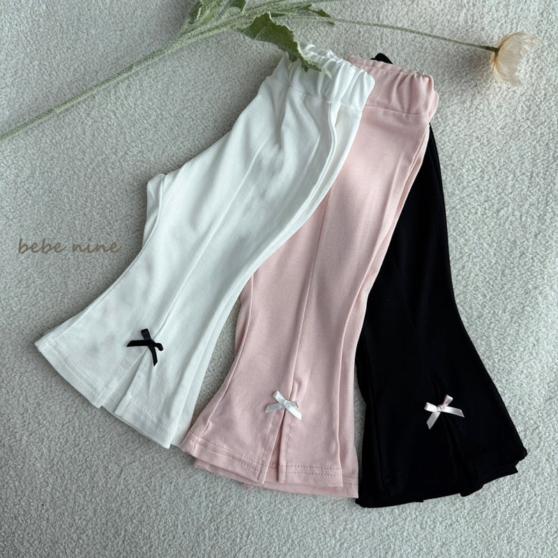 Bebe Nine - Korean Baby Fashion - #babyclothing - Worri Ribbon Bootcut Pants - 12