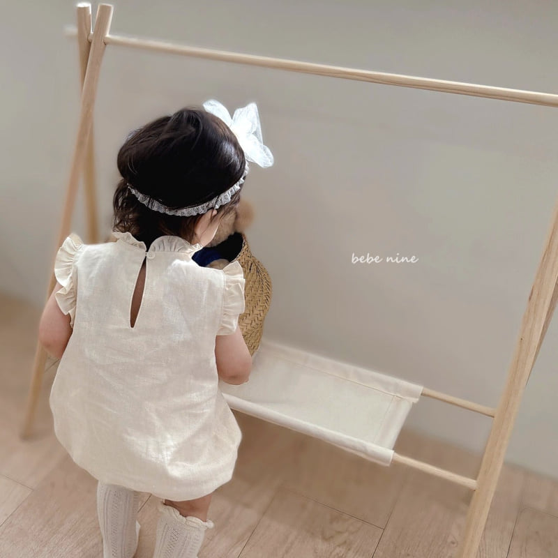 Bebe Nine - Korean Baby Fashion - #babyfashion - Essence Frill Linen Suit - 5