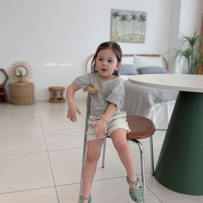 Bebe Nine - Korean Baby Fashion - #babyfashion - Stripe Boxy Tee