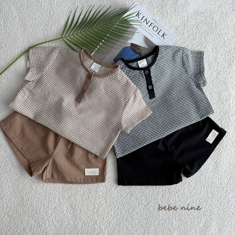 Bebe Nine - Korean Baby Fashion - #babyfashion - Bloom Check Set - 12