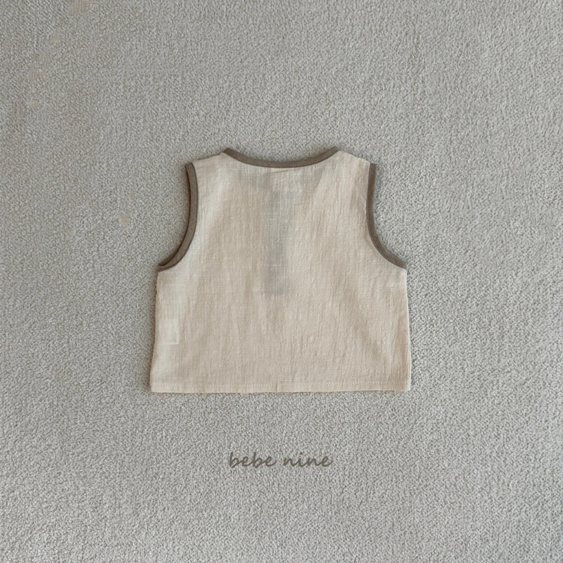 Bebe Nine - Korean Baby Fashion - #babyfashion - Button Cool Sleeveless Tee - 10