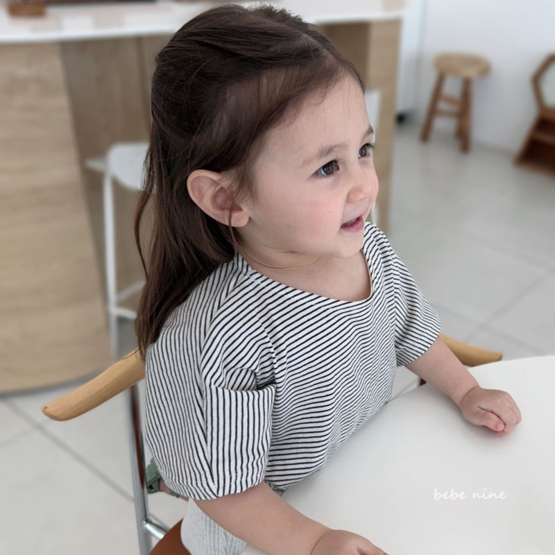 Bebe Nine - Korean Baby Fashion - #babygirlfashion - Stripe Boxy Tee - 3