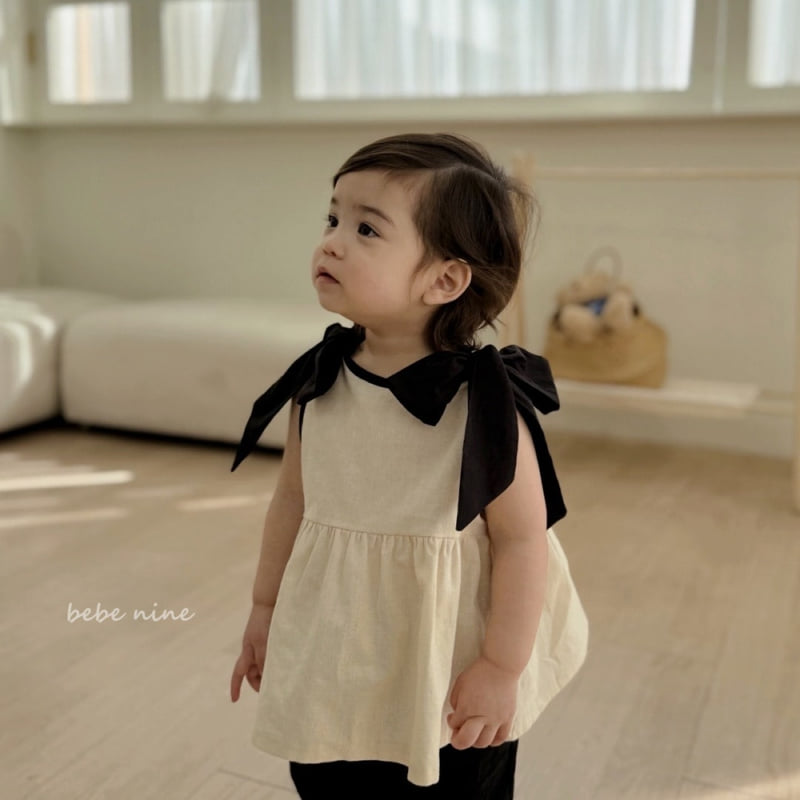 Bebe Nine - Korean Baby Fashion - #babygirlfashion - Shoulder Ribbon Blouse