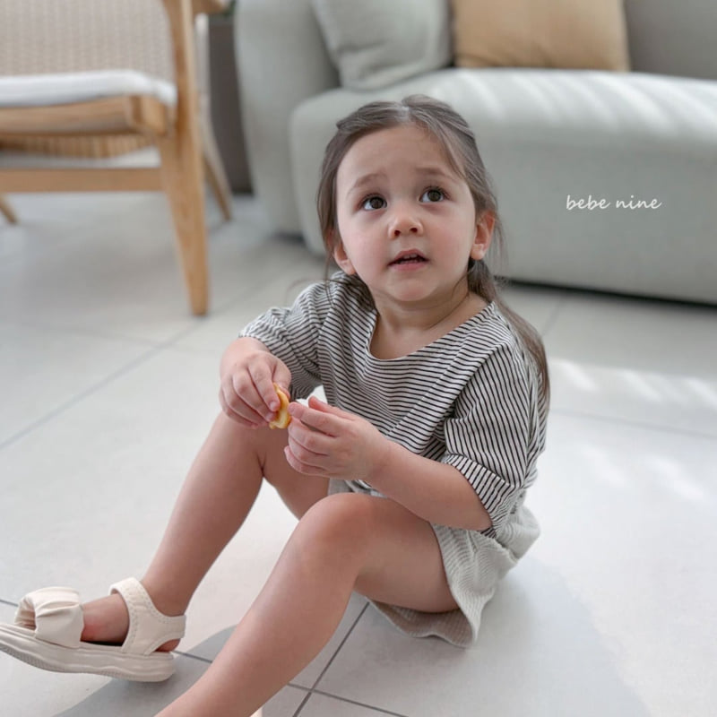 Bebe Nine - Korean Baby Fashion - #babygirlfashion - Stripe Boxy Tee - 4