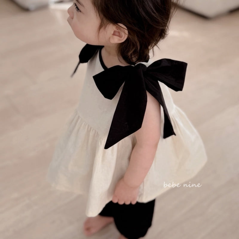 Bebe Nine - Korean Baby Fashion - #babylifestyle - Shoulder Ribbon Blouse - 2