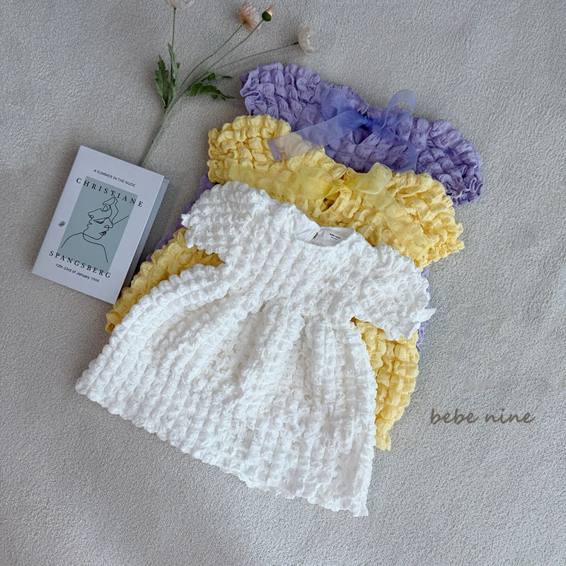 Bebe Nine - Korean Baby Fashion - #babylifestyle - Mongle Blossom One-piece - 12