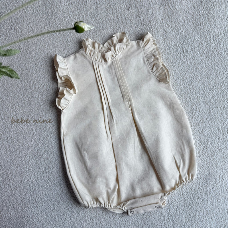 Bebe Nine - Korean Baby Fashion - #babyoninstagram - Essence Frill Linen Suit - 9