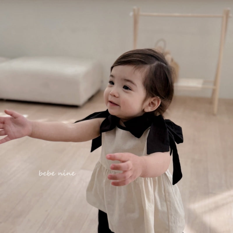 Bebe Nine - Korean Baby Fashion - #babyoninstagram - Shoulder Ribbon Blouse - 3