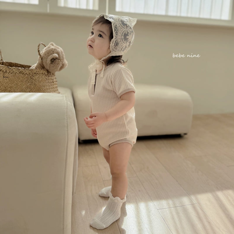 Bebe Nine - Korean Baby Fashion - #babyoninstagram - Creamy Waffle Button Suit - 5