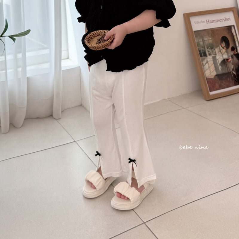 Bebe Nine - Korean Baby Fashion - #babyoninstagram - Worri Ribbon Bootcut Pants - 2