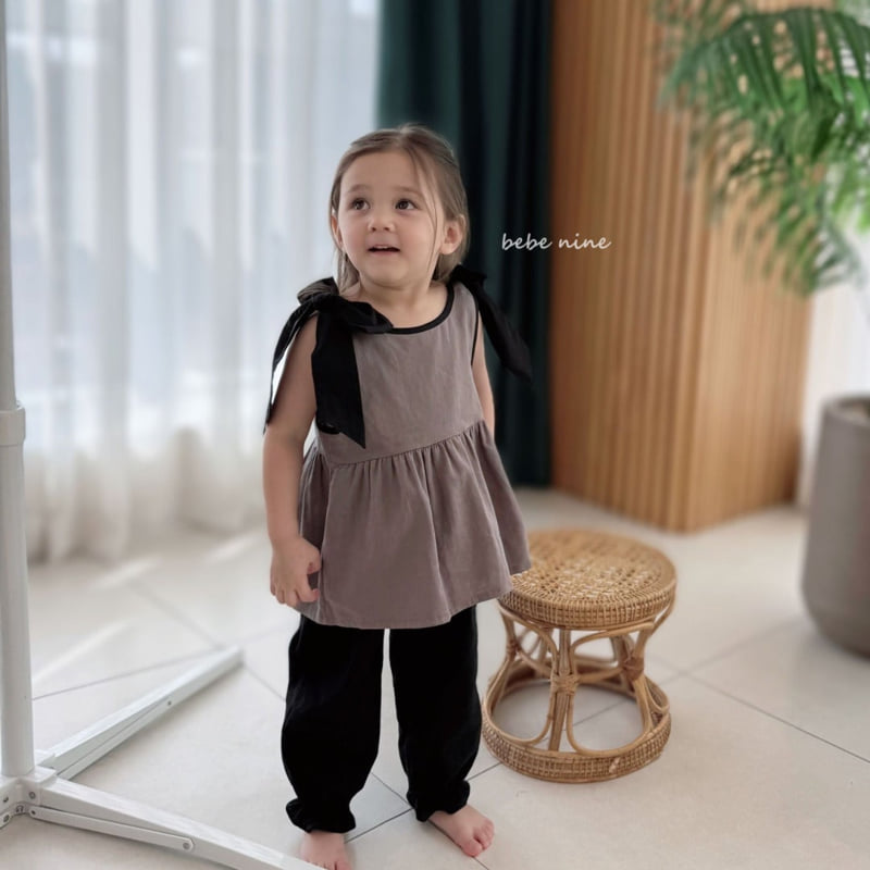 Bebe Nine - Korean Baby Fashion - #babyoninstagram - Shoulder Ribbon Blouse - 4
