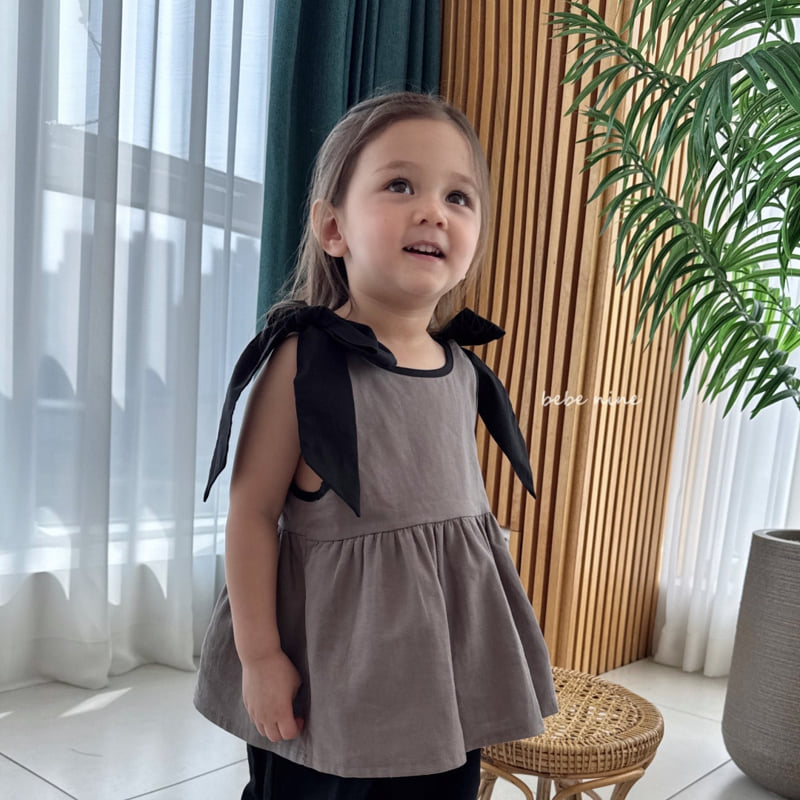 Bebe Nine - Korean Baby Fashion - #babyoutfit - Shoulder Ribbon Blouse - 5