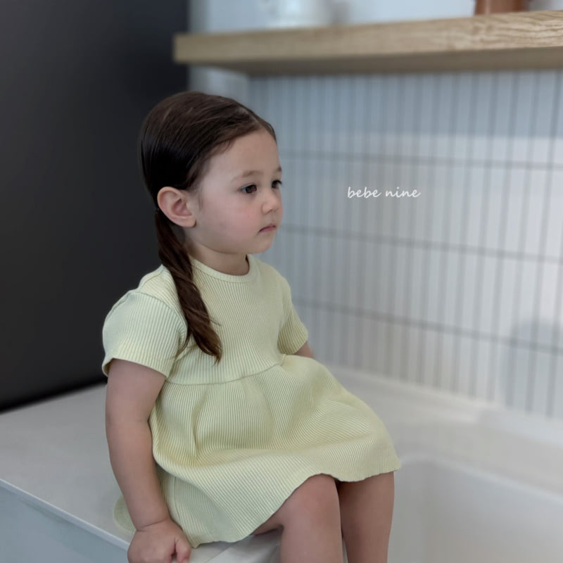 Bebe Nine - Korean Baby Fashion - #babyootd - Soft Rib One-piece - 4